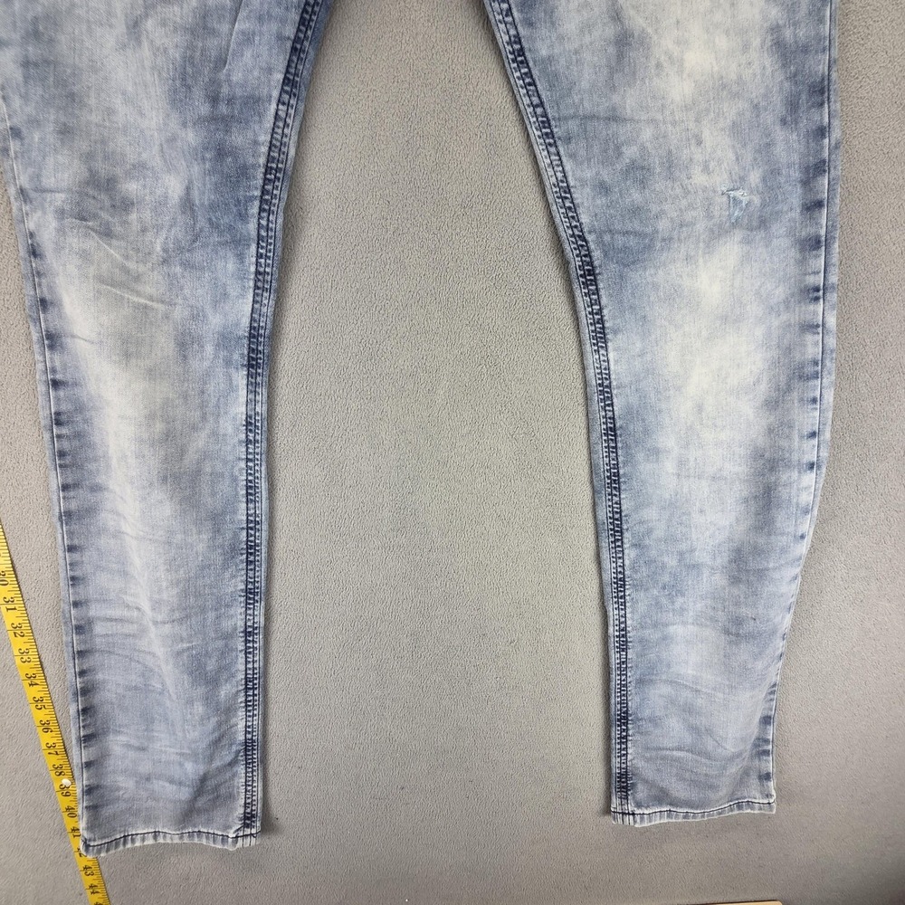 Diesel Jeans Mens 30x32 Blue Thavar-NE Slim Skinny Stretch Acid Wash 0609M - Picture 8 of 16